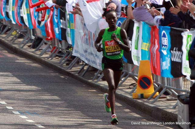 Mary Keitany on her way to winning the 2012 London Marathon.(Photo:London Marathon)